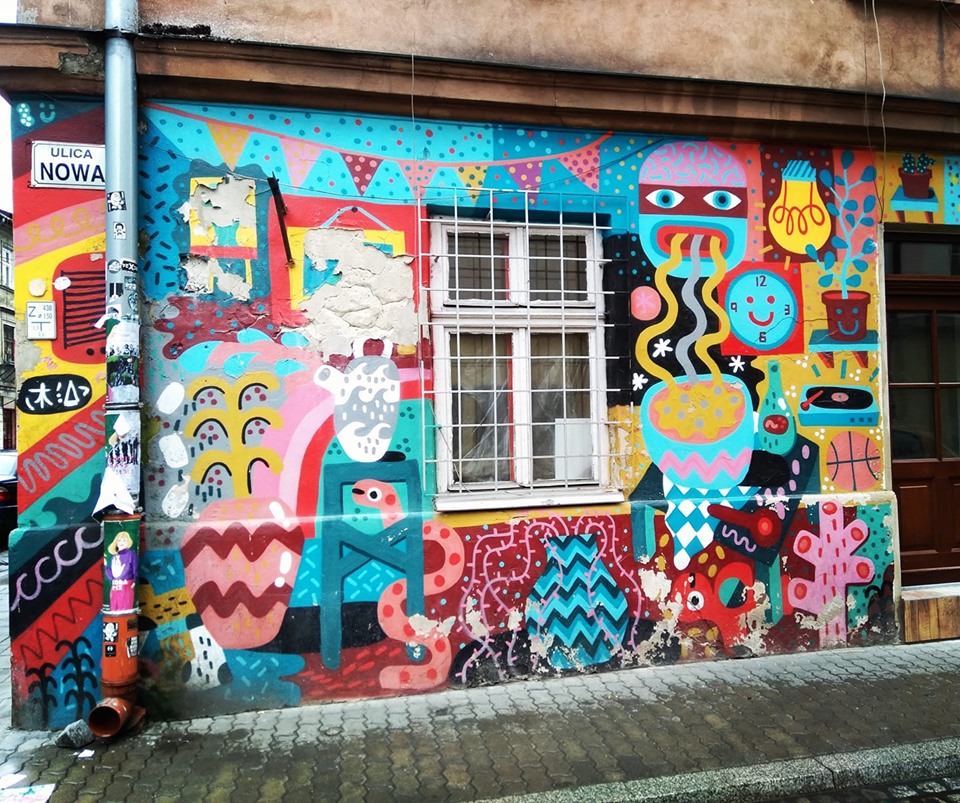 Kazimierz Jewish Quarter street art Krakow  Poland 